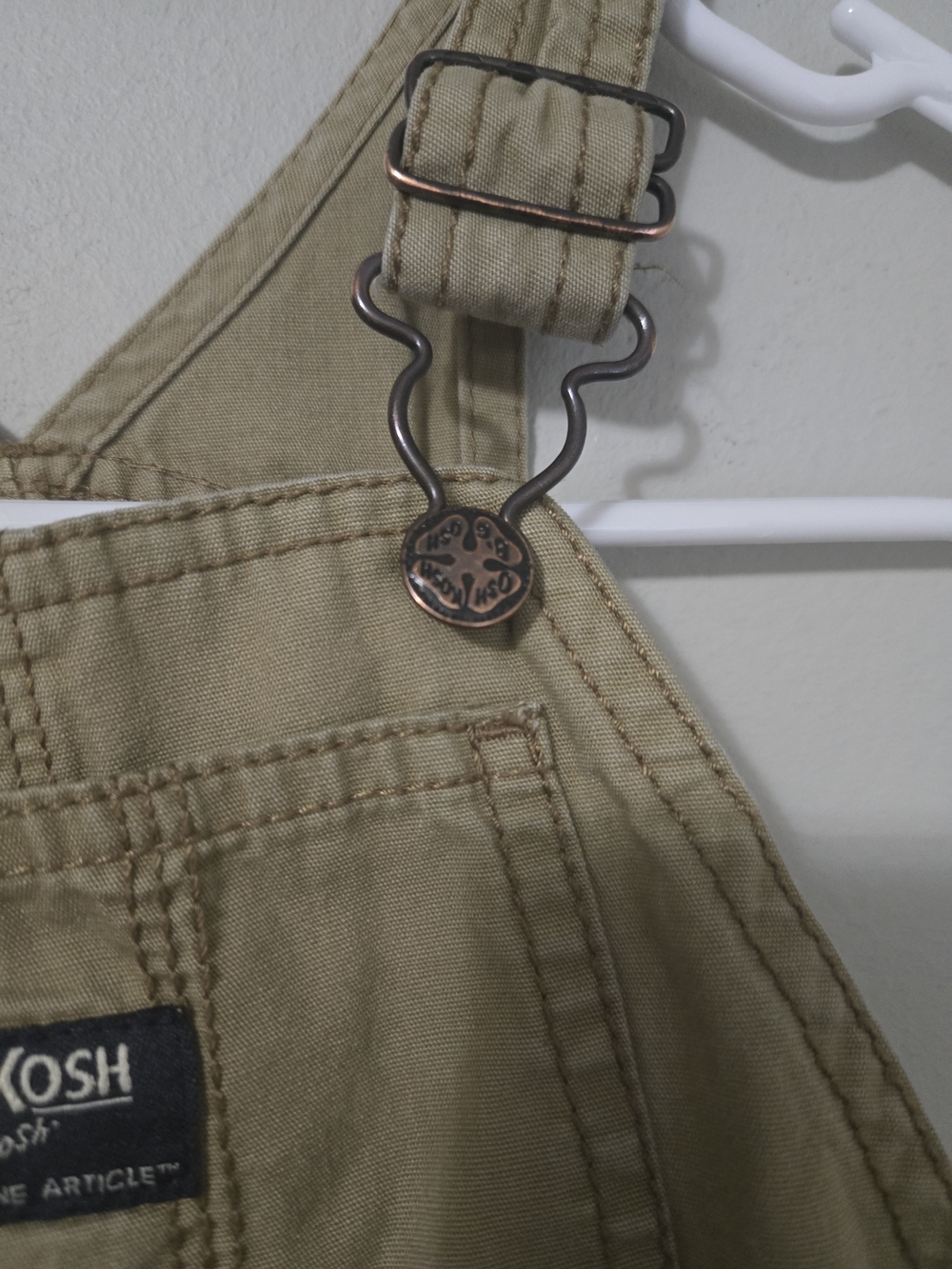 OshKosh B'gosh Toddler Tan Overalls - Picture 4 of 9